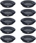 MY MIRONEY Set of 10 Air Vents 2 1/9 Inch(53mm) Black Circular Soffit Vent Stainless Steel Round Mesh Hole Louver Vent for Kitchen,Bathroom,Cabinet,Wardrobe and Shoe Cabinet