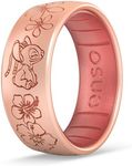 Enso Rings Disney's Lilo & Stitch Dualtone Silicone Ring - Comfortable and Flexible Design - 6.6mm Wide, 1.75mm Thick - Angel Kiss - Rose Gold/Pink Diamond - Size 7