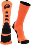 MadSportsStuff Football Logo Crew Socks (Neon Orange/Black, Medium)