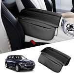 Karltys Center Console Cover for BMW X5 G05 2019-2024 2025 /X6 G06 2020-2025 /X7 G07 2019-2025, Leather Middle Console Armrest Cover for BMW X5 Waterproof Protector with Storage Pockets (Black)