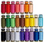 Agoer 50pcs Bobbins Sewing Threads Kit,25 Colors Polyester Thread Spools and 25 Colors Prewound Bobbin Thread for Hand Stitching & Quilting,Prewound Bobbin with Case for Brother Singer Janome Machine