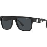 A|X ARMANI EXCHANGE Men's AX4113S, Matte Black/Dark Grey, 55 mm