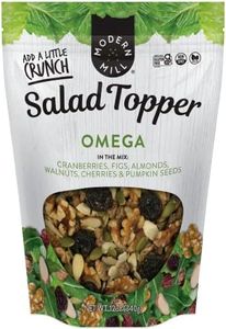 Modern Mill Omega Mixed Salad Topper By Gourmet Nut - Dried Cranberries, Figs, Roasted Sliced Almonds, Walnuts, Cherries & Pumpkin Seeds - Gluten Free, Kosher, Vegan Snack Mix - 12 oz Resealable Bag