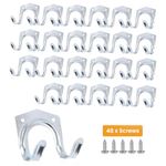 24 Pack Tool Garage Hooks Garden Tool Storage Organiser Heavy Duty Hooks for Hanging Ladder I 7.5cm x 7cm x 5.5cm with 48screws I Ropes, Garden & Garage Tools