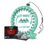 Smart Weighted Hula Hoop, Adjustable Fitness Exercise Weighted Hula Hoop - 27 Detachable Knots/Link (Green)