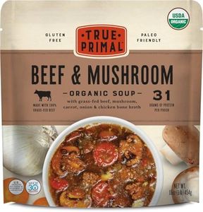 True Primal Beef & Mushroom Organic Soup 8-pack, Ready to eat, Gluten free, Paleo, Grass-fed beef, Whole30, Keto, AIP, Bone broth