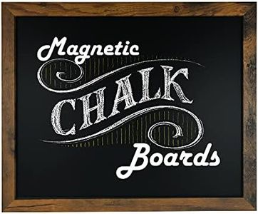 Loddie Doddie Magnetic Chalkboard for Kitchen & Wall Decor - 18" x 22" Rustic Frame - Hanging Magnetic Blackboard