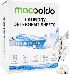 180 Loads Value Pack (Fresh Linen Scented) Hypoallergenic Laundry Detergent Sheets. Eco-Friendly, Zero Waste Liquidless Detergent for Travel, Dorm, RVing, HE & All Washers, Baby Safe