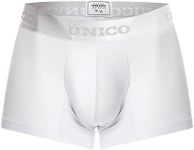 MUNDO ÚNICO Trunk Briefs for Men | Men's Boxer Suspensor made with Higher Fit and Comfort of Movement |Microfiber Men's Stretch Underwear | Elastic that doesn't bend, No-Ride-up |White - Large, White, Large