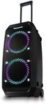 Panasonic SC-BMAX30 Portable Party Speaker with Bluetooth, Built-in Lights, Bass Reflex Port, 320W, USB, IPX4, Guitar & Mic Inputs for Karaoke, Black