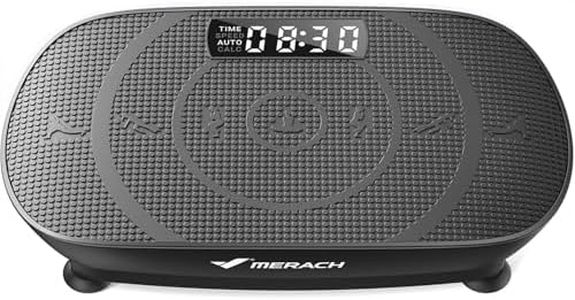 MERACH Vibrationsplatte, Leistungsstarke Vibrationsplattform für Ganzkörpertraining, Muskelaufbau und -formung, Automatische Geschwindigkeitsregelung, Eingebauter Bluetooth-Lautsprecher (Schwarz)