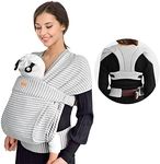 CUBY Ergonomic Easy Baby Carrier for Newborns to Toddlers,Baby Carrier Newborn to Toddler, 360 Degree Baby Wearing, Easy Breastfeeding, Protect The Shoulders (Striped Grey)