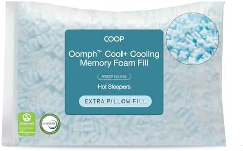 Coop Home Goods Extra Oomph Cool+ Pillow Fill, Gel-Infused, Plus Shaped Memory Foam Filling for More Airflow, 1/2 Pound Filler for Eden Cool+ Pillows, GREENGUARD Gold & CertiPUR-US Certified