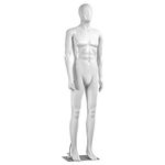 Adjustable Male Mannequin Full Body - 73" Detachable Male Dress Form Full Body Mannequin Poseable Life Size Mannequin Torso - Great for Retail Shops and Clothing Shops - SereneLife SLMAQML8, White