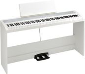 Korg - B2SP Digital Piano with 88 Weighted Keys and Wooden Stand with Pedal-board - White