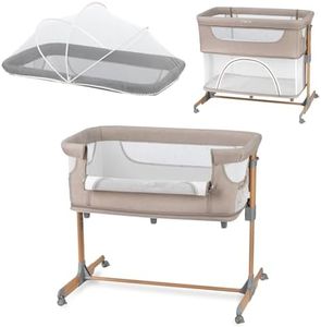 La Cuna MoMi Smart Bed multifunción 4 en 1, Cuna colecho y Parque, para niños de hasta 15 kg, con Ajuste de Altura de 5 Posiciones, con colchón, Correas de sujeción y Ruedas