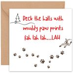 Felbridge Studio - Funny Dog Christmas Card - Xmas Cards for Husband Wife Son Daughter Brother Sister Girlfriend Boyfriend Grandson Family - Doggie Pup Dogs Paws - Gift Luxury Humorous Present -14cm