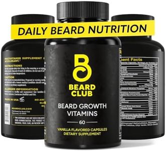 The Beard Club - Biotin Beard Growth Vitamins - Support A Thicker Fuller Beard, Fill in Patches - Minerals & Multi-Vitamins Help Support and Stimulate Healthier Facial Hair Growth