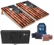 Tailgating Pros Lightweight Cornhole Boards - 4'x2' Regulation Cornhole Game w/Built-in LEDs- Multicolor Lights, Carrying Case, Set of 8 Cornhole Bags & Tote