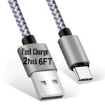 GPLAN Long USB C Cable 6ft Fast Charging,2Pack 3A Fast Charging & Data Type C Charger Cable for Samsung Galaxy S8 Plus S9 S10 S20 FE S21 S22 5G S23 Ultra,Note 8/9/10/20,LG/Google/Moto/Swith/PS5