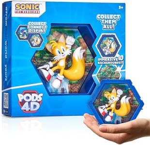 WOW! PODS 4D Tails Toy - Unique Connectable & Collectable Sonic Tails Figure, Wall or Shelf Display Toy Action Figure, Stocking Stuffers, Mini Tails Action Figure, Sonic Toys & Gifts for Kids & Adults