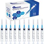 10 Pack 3ml Syringes with Needle - 