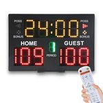 Sonew LED Tabletop Scoreboard, Indoor Tabletop Electronic Scoreboard, Multisport 11 Digit LED,for Basketball, Baseball,Football, Tennis (14.8”x0.9”x9.8”)