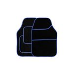 Streetwize 4pce Car Mat Set Black Velour with Blue Binding