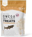 Chew + Heal Labs Omega Salmon Jerky Dog Treats - 5 oz of Soft Salmon Jerky for Skin and Coat - Made with Wild Alaskan Salmon, Flaxseed, Oat Flour, and More - Made in The USA