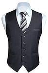 HISDERN Men's Suit Vest Business Fo