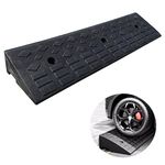 Nisorpa 4" Rubber Curb Ramps Heavy Duty Loading Rubber Curb Ramp Driveway Curb ramps Car Slope Ramp for Sidewalk Loading Dock Car Vehicles SUV Truck Motorcycle 39.37 x9.84 x3.93in Black