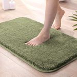 Luxe Home Bath Mat Super Soft Non Slip Vegas Mats for Bathroom, Kitchen, Bedroom, and Door (40x60 cm, Green) Pack of 1