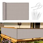 Sunnylaxx Balcony Privacy Screen 90x600 cm Fence Screen for Balcony and Patio,Balcony Cover, PES(170g/㎡) Water-Repellent Wind Protection, with Rope and Aluminium Eyelets Taupe