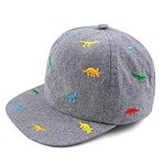 PESAAT Summer Baby Boy Baseball Hat Embroidery Dinosaur Infant Visor Caps Cotton Toddler Boys Sun Hats (Embroidered Dinosaur, 46cm)