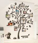 3D Tree Wall Stickers - DIY Photo Frame Tree Wall Decal Family Photo Frame Sticker Murals Wall Décor for Living Room Bedroom TV Background Hall Home Decorations(Black,M)