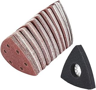 Chesoon Triangular Sandpaper 60/80 /100/120 /240 Grits(Each of 20) Hook & Loop Multitool 90mm/3.5'' Sandpaper and Triangle Sanding Pads Kits 101 Pcs