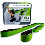 EverStretch Stretching Strap with Loops And Exercise E-Book | Non-Elastic Yoga Strap for Stretching with Loops | Premium Leg Stretcher Flex Strap | Stretching Equipment