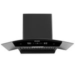 Faber 75cm 1500m3/hr BLDC Autoclean Chimney|Black Matt Filterless|Oil Collector|Touch & Gesture Control|9 Speed Control|LED|HOOD IRIS BLDC FL HC BK IN 75