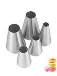 Large Round Piping Nozzles,Piping Nozzle Set for Macarons,Round Frosting Tips Cream Icing Nozzles for Cupcakes Cookies Cake Baking Supplies,5 Pcs