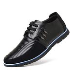 COSIDRAM Mens Casual Shoes Sneakers Lace up Loafers Comfort Fashion Mocassins Walking Business Work Dress Black 10.5