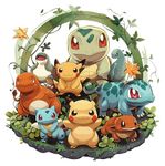 MINISHA ENTERPRISE'S Group of Pokemon PVC Vinyl Wall Sticker for Kids Room 18X18 Inches