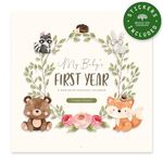 Baby's First Year Calendar by bright Day - 1st Year Tracker - Journal Album To Capture Precious Moments - Milestone Keepsake For Baby Girl or Boy