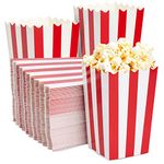 Set of 100 Small Popcorn Favor Boxes for Party, Retro Style Popcorn Cartons, Candy Containers for Movie Night, Carnival Party Supplies, 600 ml, 14.2 x 8.4 cm