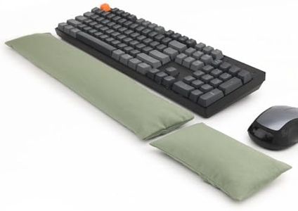 Keyboard Mouse Wrist Rest Bean Bag Set, Ergonomic Wrist Rest for Keyboard and Mouse Filled Ergo Beads, for Laptop, Desktop Computer, Light Army Green