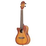 Ortega Guitars Concert Ukulele Lefthanded – Electro-Acoustic – Earth Series – with Cutaway – Okoume, Brown (RUDAWN-CE-L)