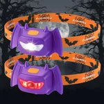 EverBrite Halloween Bat Headlamps Halloween Gifts,3 Modes Head Lamps with Warm/Red/Strobe Lights, Headlights for Halloween Party and Decorations 2 Pack