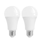 Motion Sensor Light Bulbs,7W (60-Watt Equivalent) E27 Motion Activated Dusk to Dawn Security Light Bulb Outdoor/Indoor for Front Door Porch Garage Basement Hallway Closet(Cold White 2 Pack)