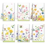 Oudain Sets of 6 Kitchen Towels Flower Dish Hand Towels Floral Wildflower Hummingbirds Branches Tea Towels for Spring Kitchen Gift Bathroom Decor for Bird Lovers Spring Party Holiday Supply