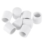 uxcell Door Stop Bumper Tips, 8Pcs - Rubber Door Stopper Tips Caps, Silicone Bumper Replacement Ends for Protect Doors, Wall (White)