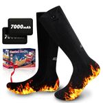Heated Socks for Men & Women with 7000mAh Battery*2 Rechargeable Electric Heated Socks Up to 12 Hours Washable Warm Socks for Outdoors Work Skiing Hunting Riding Cycling Hiking Camping